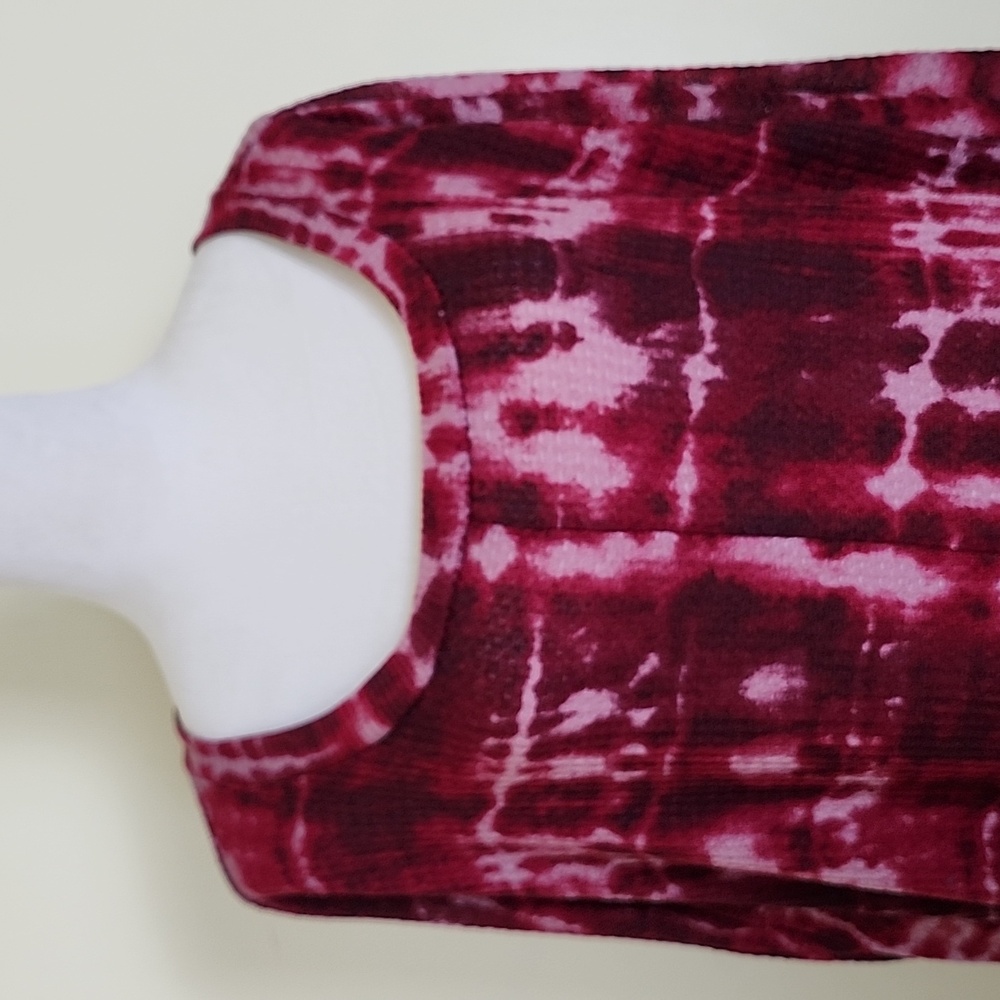 French Laundry Women's Long Sleeve Waffle Texture Maroon Crew Neck Shirt, 2X